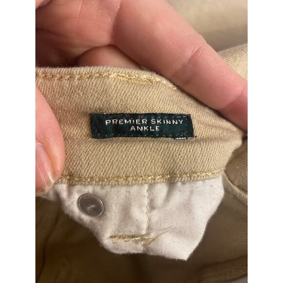 Classic Minimalist Neutral Khaki Skinny Ankle Pants Lauren Ralph Lauren 16 - Picture 4 of 7